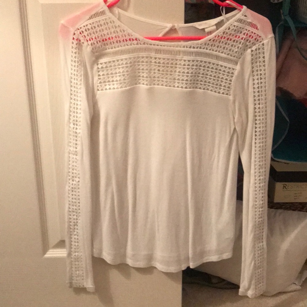 White long sleeve top
